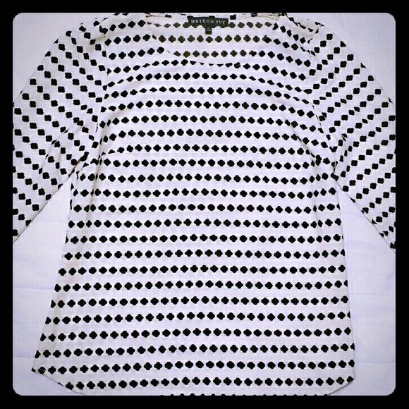Brixon Ivy black and white print blouse