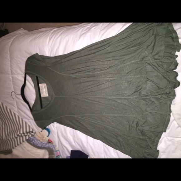 Army green flowy blouse