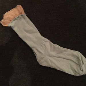 Light blue socks with frilly edge