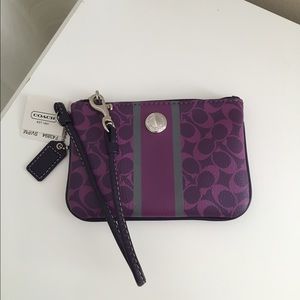 Purple Coach wristlet NWT