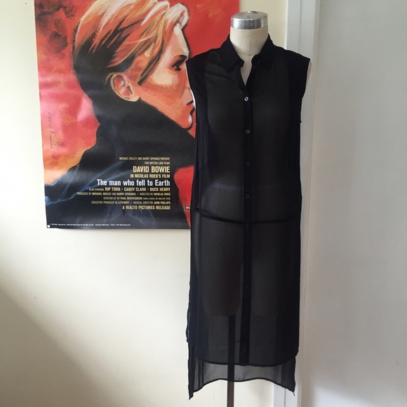 Silence & Noise sheer sleeveless top satin detail