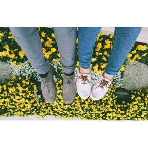 Pink Shoes with Brown Laces
