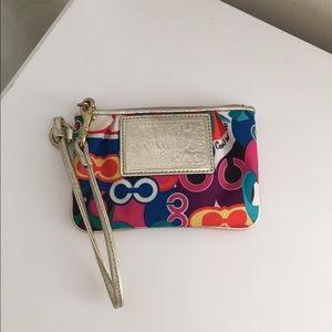 Coach Poppy multicolor wristlet
