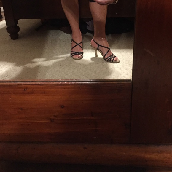 Black strappy cork soled sandal