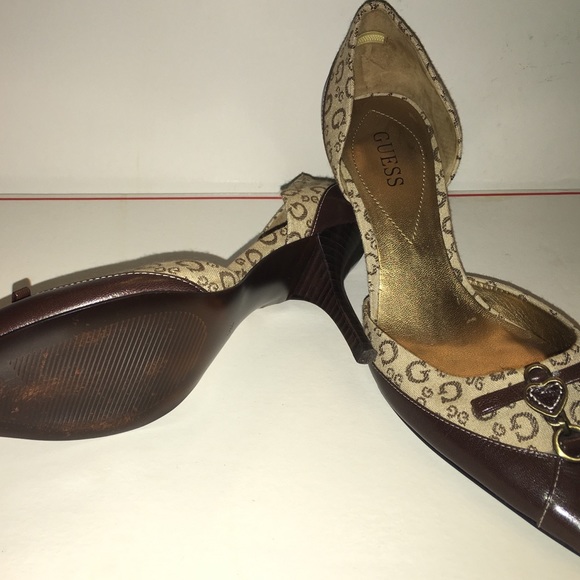 Brown closed toe pointy guess 3 inch heels! - Picture 2 of 3