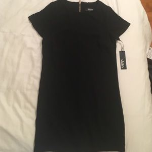 black midi dress