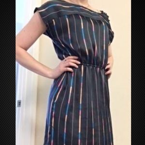 Black/Multi Color Stripe Dress Heritage 81 Size S