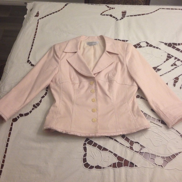 Kay Unger Pink Seersucker Skirt Suit Size 6