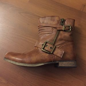 ALDO cognac tan brown slouch booties boots