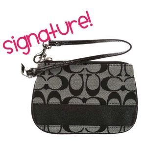Coach Signature Slim Wristlet Black