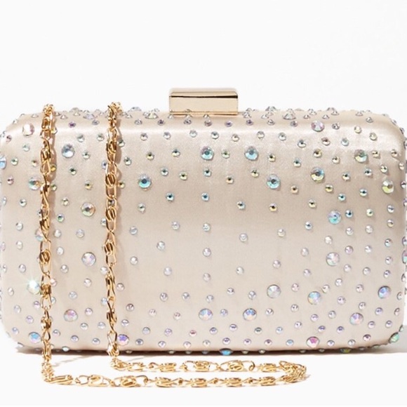 Rhinestone Box Clutch Iridescent