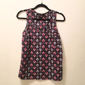 Owl Print Tank Top