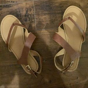Brown strappy sandals