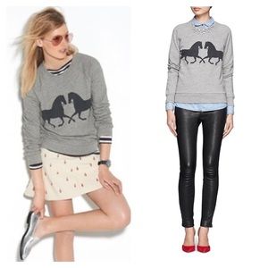 J Crew Factory Horse Gallop Grey Sweatshirt - XS