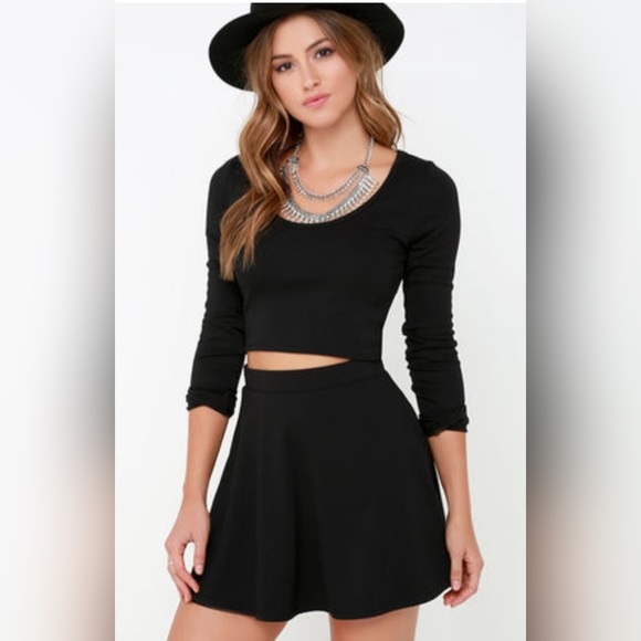 Stratosphere Black Two-Piece Skater Dress