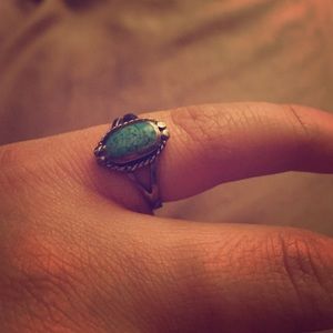 Silver and turquoise ring.