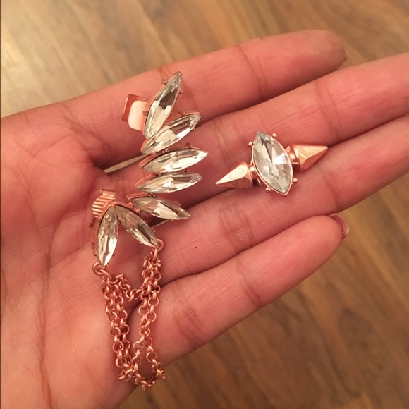Rose Gold Ear Crawler & Stud by 8 Other Reasons