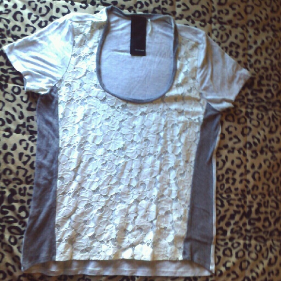 Lacefront high low tee