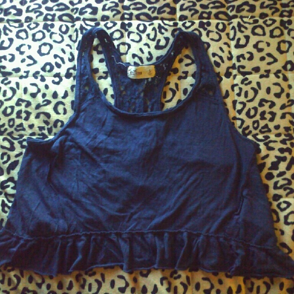 Navy Hollister crop top