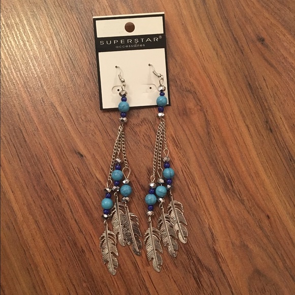 Silver and Turquoise Beaded Feather Dusters