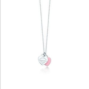 Tiffany&Co Pink Mini Double Heart Pendant💕
