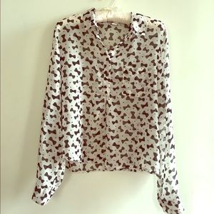 Bow patterned blouse XS-S