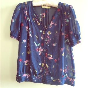 UO floral sheer blouse XS-S