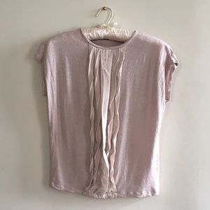 Lilac cotton ruffle top XS