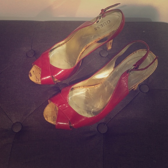 Guess Red patent leather sandal size 7.5