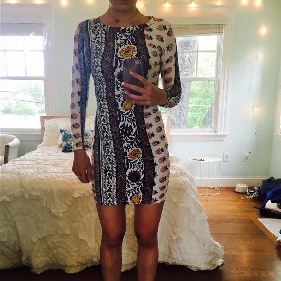 Free People Patterned Bodycon Dress