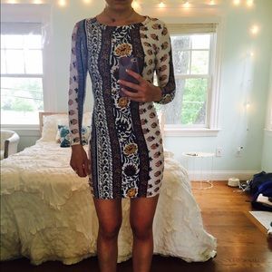 Free People Patterned Bodycon Dress