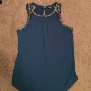 Express teal beaded top
