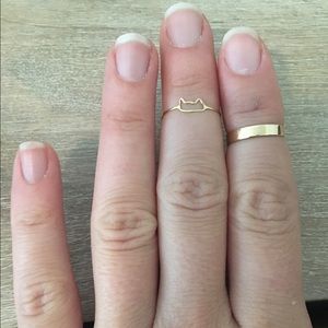 Catbird tiny kitten ring -gold size 4.5
