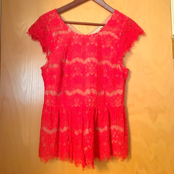 Maeve Lace Peplum Top