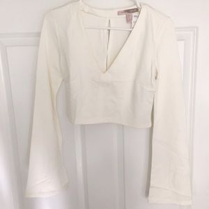 Forever 21 Cream Bell-Sleeved Top