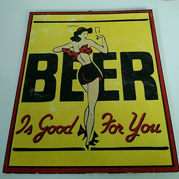 Vintage Retro Tin Beer Wall Hanging