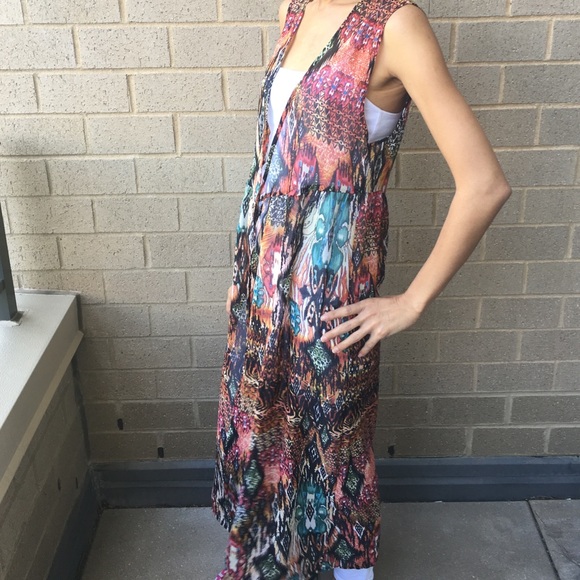 ❌sold❌Printed Georgette Long Cardigan - Picture 2 of 4