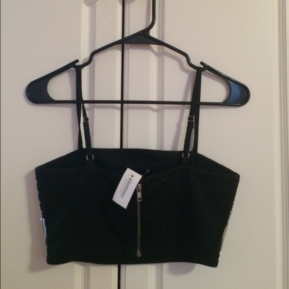 Silver sequined crop top - Picture 2 of 2