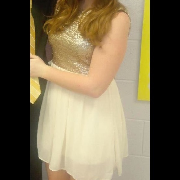 Gold Sequence Detail Dress - Picture 4 of 4