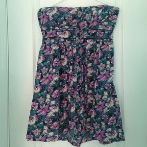Strapless floral dress