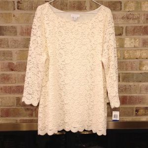 NWT Cream lace tunic