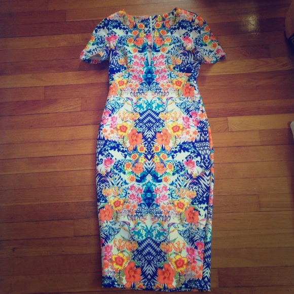 Sexy Scuba Floral Midi ASOS dress