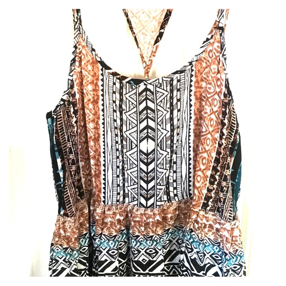 Neutral Colored Aztec Print Dress