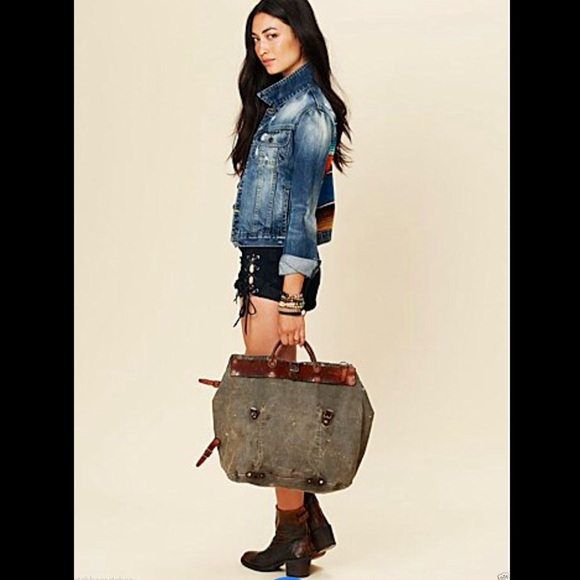 Free People RARE Mexican Stripe Denim Jacket S - Picture 2 of 4