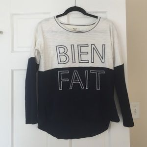 BIEN // Madewell Ivory and Navy Long Sleeve