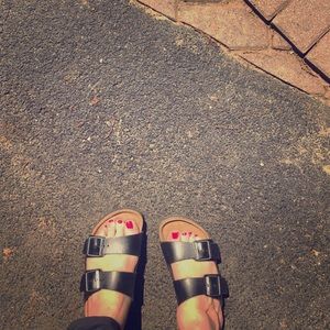 Birkenstock oiled black leather, soft foot bed