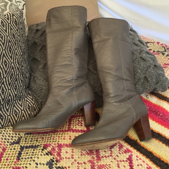 Dolce Vita Grey Leather knee boots