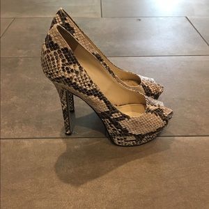 croc pattern Enzo platform heels