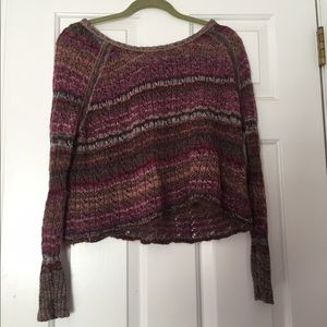 Free people, multicolored, crop top sweater.