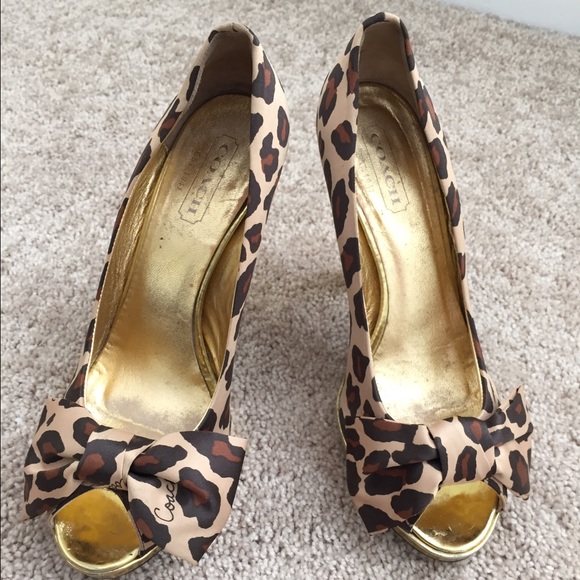Coach Shoes - Coach leopard heels